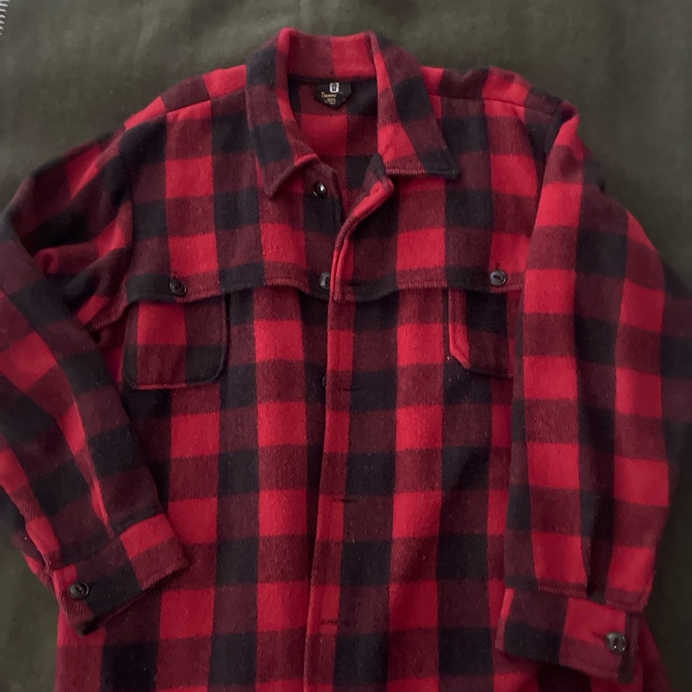Vintage Red and Black Checkered Men's Jacket
